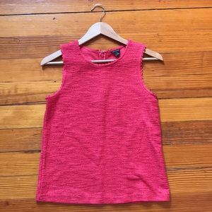 Ann Taylor red pink scallop detail work top